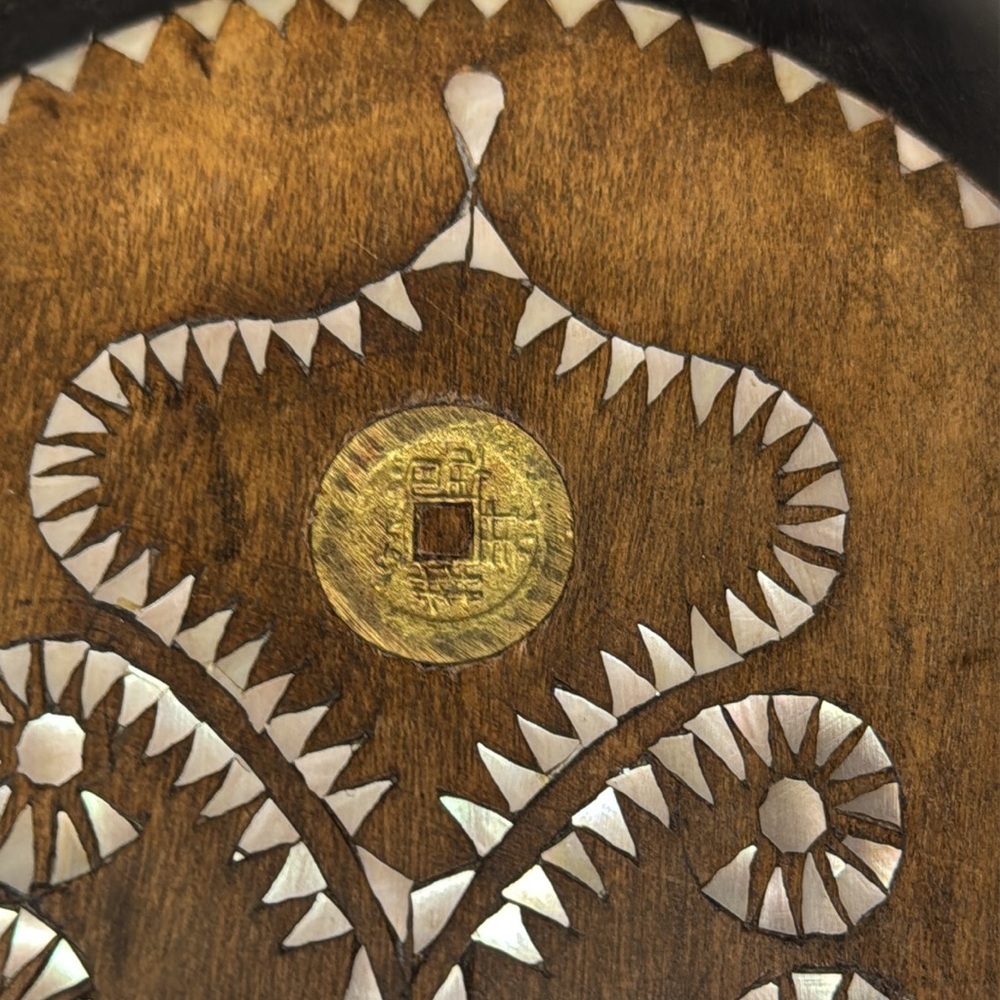 Vintage Large Indonesian Wood Mother Of Pearl Inlay‎ Handcarved Tribal Mask Art - Picture 11 of 11